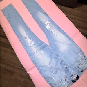 Hollister Light Blue Distressed Skinny Jeans